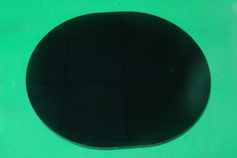Oval black crystal glass reverse side